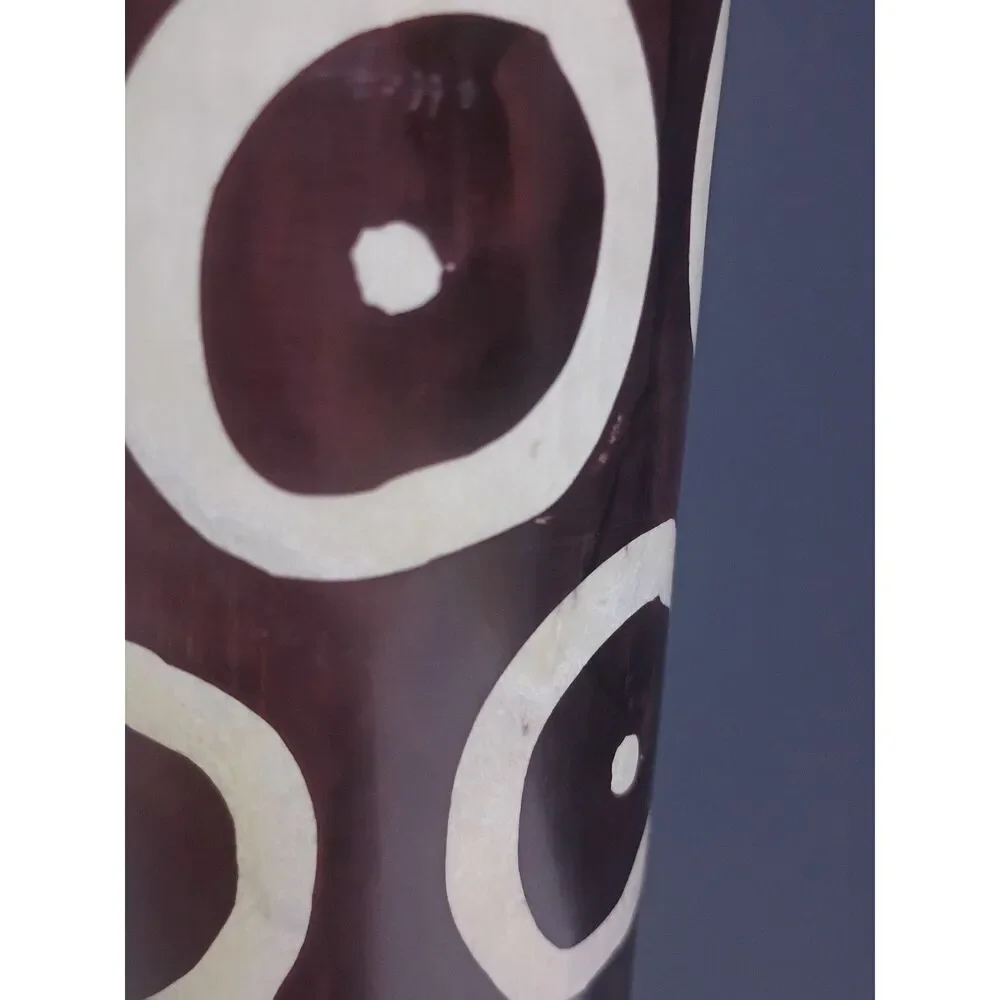 Buffalo Boutique Tapered Cast Metal Vase Circle Design Handcrafted Western Décor